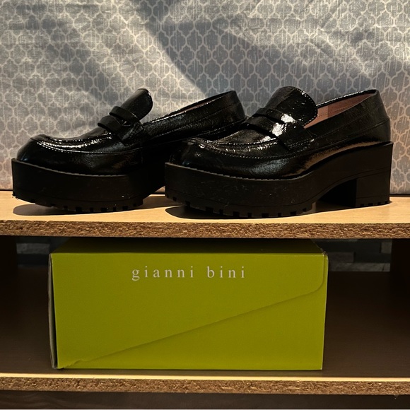 Gianni Bini Shoes - Gianni Bini AvivaTwo Patent Lug Sole Platform Loafers 🖤